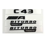 HUAYU Black Trunk Fender-Embleme Abzeichen für Mercedes W205 C43 für AMG Biturbo 4Matic (Color : Matte Black)