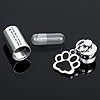 Canghai Stainless Steel Dog Paw Cremation Urn Keyring, Memorial Ashes Keepsake Keychain, Pet Charms Locket Pendant Cremation Jewellery for Ashes(Once by my side) #2