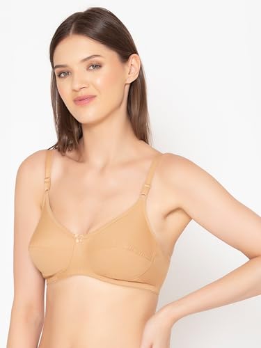 Image of Groversons Paris Beauty Women's Non-Padded Wire-Free Full Coverage Cotton Bra | Adjustable Straps | Hook & Eye Closure | Soft Everyday Bra