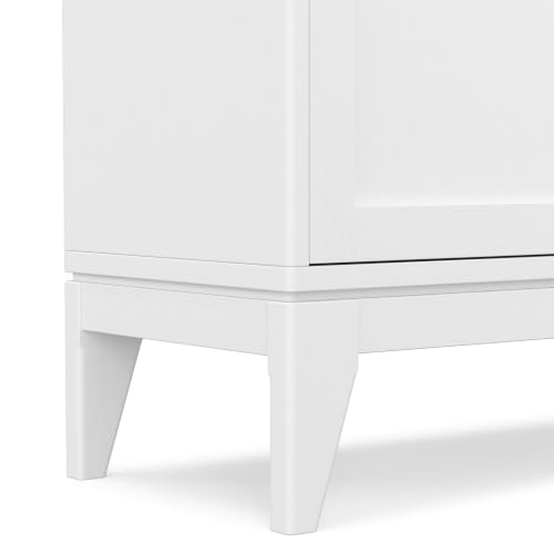 SIMPLIHOME Harper 30" Wide Solid Wood Storage Cabinet in White by SIMPLIHOME - Used condition - Image 9
