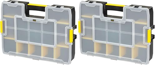 STANLEY SORTMASTER Organisateur d'outils à 12 compartiments, Organisateur d'outils professionnel étanche avec compartiments amovibles, pour le rangement de...