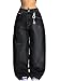 EMMIOL Women Hip Hop Baggy Jeans Vintage Mid Waisted Denim Pants 90s Wide Leg Jeans