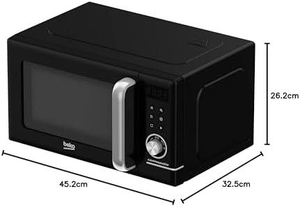 Beko Cosmopolis Retro Solo Microwave MOF21220BCP |Black Design | 20L Capacity| 800W Power | Includes Auto Defrost Function & Digital Timer