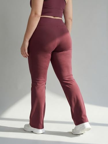 Image of BLINKIN Plus Size Flared Gym Pants for Women - Workout Yoga Pants for Woman - Ultimate Flare Bootcut Track Pants Womens Activewear(M-7XL)