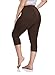 Women's Plus Size Cropped Lace Trim Leggings - Summer Capri Pants Brown, 1X