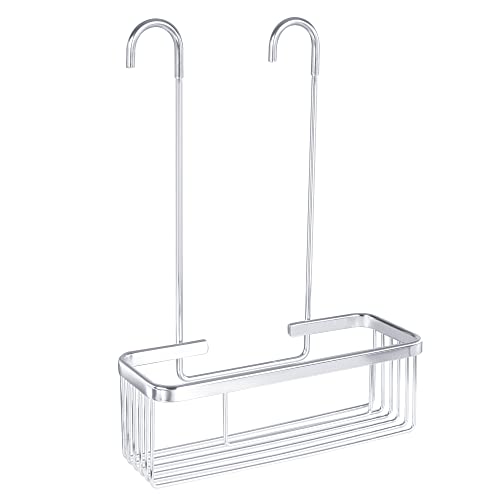 Nadi Collection | Estante para ducha con colgador | INOXIDABLE | Aluminio | Para colgar grifo ducha | Sin taladro | Color Gris-plata | Soporta 15kg | 28 x 11 x 39cm Cover