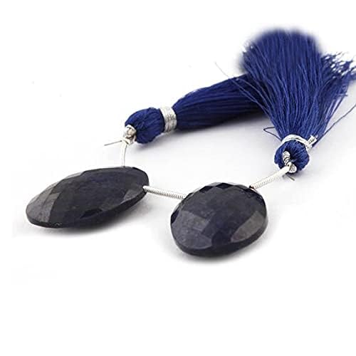 Saphir bleu perles briolettes ovales pour sublimer vos tenues de soirée chic - 3