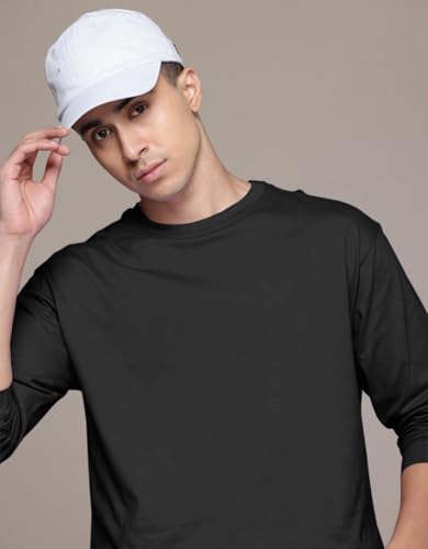 Image of Veirdo Pure Cotton Round Neck Regular Fit Solid Full Sleeve T-Shirt for Men & Boys (Available in Black, Cork, Green, Maroon, Navy, Swanwhite & White Color)