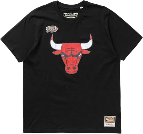 Mitchell & Ness NBA Team Logo   Camiseta de Chicago Bulls, color negro, Chicago Bulls Black Multicolor, XXL