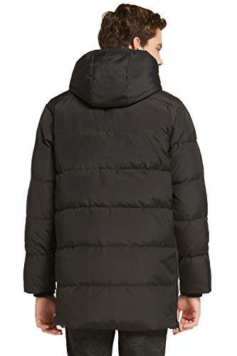 Orolay Men's Thickened Down Jacket Hooded Winter Coats With 6 Pockets Black L #TOP1