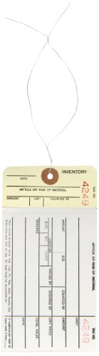 Etiqueta de inventario Aviditi g16093 precableada de 3 partes autocopiantes en color manila