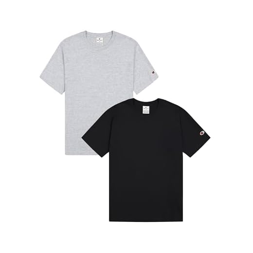 Champion Herren T-Shirt (2er Pack), Grau (Em021), M