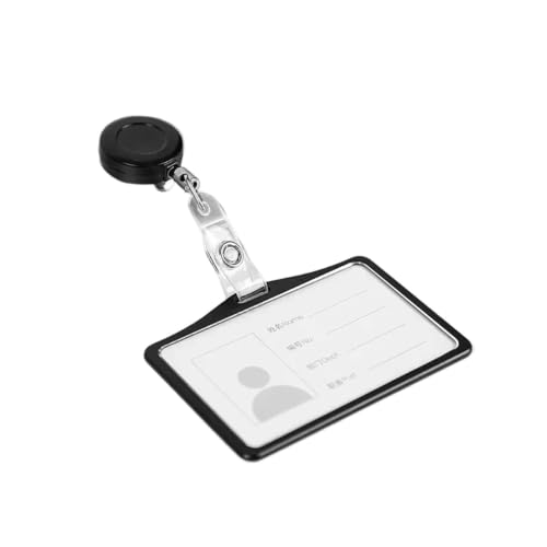 Aluminum Alloy Work Name Card 10pcs Fashion Metal Card Cover Case Bank Business Work Holder with ABS Retractable Badge Reel Lanyard Credit ID Bag