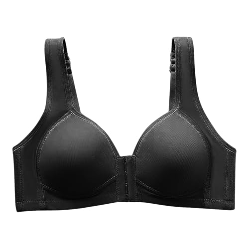 CreoQIJI Sujetador de pijama para mujer, hebilla frontal, correa para el hombro para ancianos, soporte menos grande, cobertura completa, ropa interior, correa de hombro ajustable, flexiones