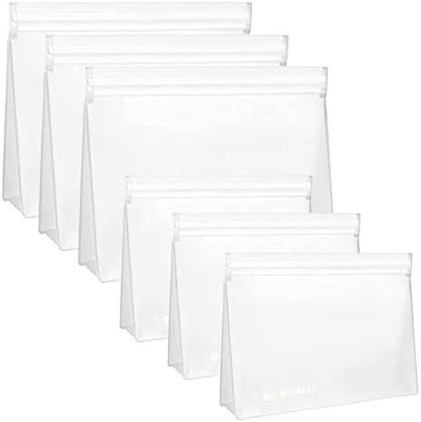Gpurplebud 6 Pack Clear Toiletry bags,PEVA Material Leakproof TSA Approved Quart Size Zipper Bags, Security Approved Travel Makeup Cosmetic Bags for Women Men, Carry on Airport Airline Compliant Bags