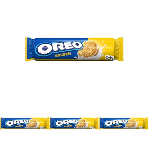 Oreo Golden Galletas de Vainilla Rellenas de Crema Sabor Vainilla 154g (Paquete de 4)