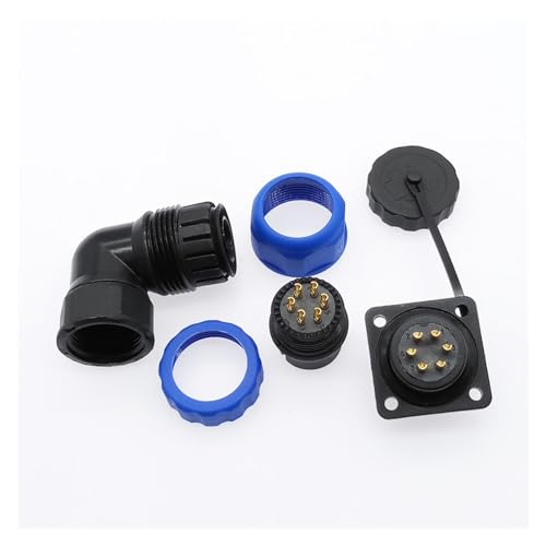Conector SP20 de 5 pines impermeable IP68 con junta de ángulo y codo 90 5