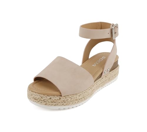 Image of Soda Little Kids /Children /Girls Topic-IIS Espadrille Flatform Wedge Open Toe Sandals