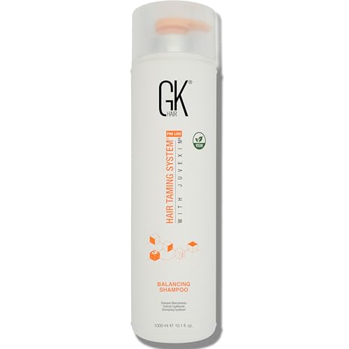 GK HAIR Balancing Shampoo Repairs Dry Damage For Oily Flaky Itchy Scalp Thinning Removes Impurities Deep Cleansing Natural Moisture Keratin Treatment Sulfate Parabem Free All Hair Types - 33.8 Ounce