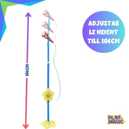 Image of PlayMagic Kids Microphone With Adjustable Stand MP3 | Karaoke Machine Music Toys | Singing Machine With Stand | Adjustable Height (106 cm) | Gift for Boys and Girls-Mickey