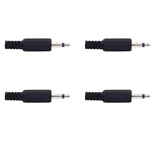 Fancasee 4-Pack 3.5mm 1/8 Inch Replacement Repair Plug Jack TS Mono Male Plug 3.5mm Solder Type DIY Audio Cable Connector Adapter for Audio Cable Repair