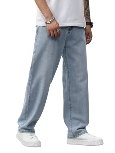 Image of URBAN POCKETS Jeans for Men | Denim Jeans | Relaxed Fit | Baggy Style | Wide Leg | Streetwear | Casual Wear | Everyday Comfort (U-20-21)