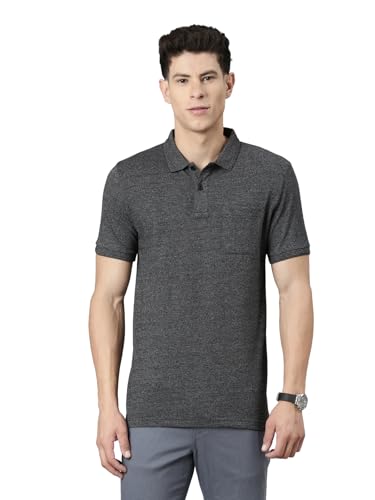 Image of Classic Polo Mens Solid Black Polo Neck T-Shirt