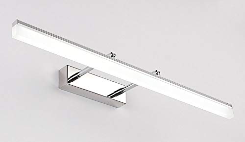 Miroir Avant Lumière LED en Acier Inoxydable et Abat-Jour Acrylique Finition Design Luxe