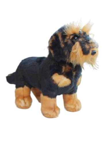 Peluche Teckel pour décorer la chambre : un chien à moustache rigolo