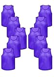 Mofech Mesh Scrimmage Pinnies 12 PCS Team Practice Pennies Youth Adult Training Sports Jerseys For Soccer Basketball Football Purple
