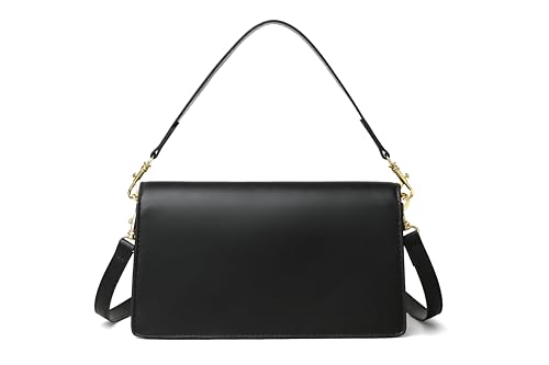Image of Diva Dale Signature Canvas Shoulder Bag, Brown Leather with Monogram Pattern, Gold Hardware, Adjustable Strap