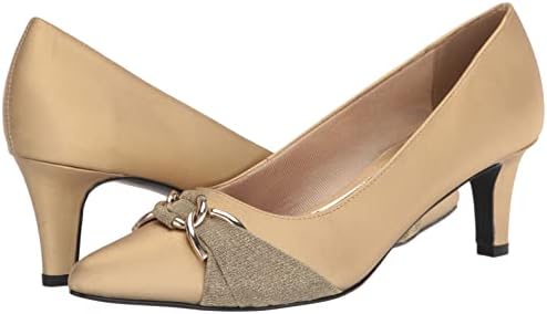 Easy Street Women's Electa Pump, Gold Satin, 6.5 X-Wide | Image 6