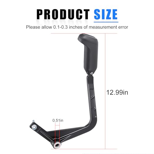 Image of Shift Lever Cast Matte Black & Knob Kit for Polaris Ranger 1000 Crew XP PRO XD 2018-2025 5639439-458 5634266-458 5633821-458