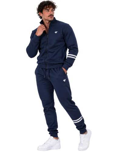 o-day Męski kombinezon z lekkiej bawełny, zestaw sportowy S-XXL, 4524-Navy, L