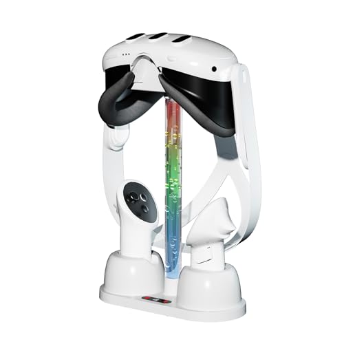 2 in 1 VR Charging Dock & Headset and Touch Controller Display Stand Holder for Meta Quest 3,VR Charger Station,Virtual Reality Gaming Glasses Storage Rack With RGB Lights 2 in 1 VR Charging Dock & Headset and Touch Controller Display Stand Holder for Meta Quest 3,VR Charger Station,Virtual Reality Gaming Glasses Storage Rack With RGB Lights