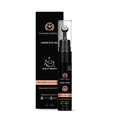 The Man Company Under Eye Gel With Cooling Massage Roller For Dark Circles, Fine Lines & Puffy Eyes With Caffeine & Hyaluronic Acid – 15Gm #TOP1