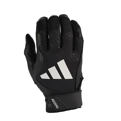 adidas Adizero 6.0 �o�b�e�B���O�O���[�u �z���C�g/�u���b�N S�T�C�Y