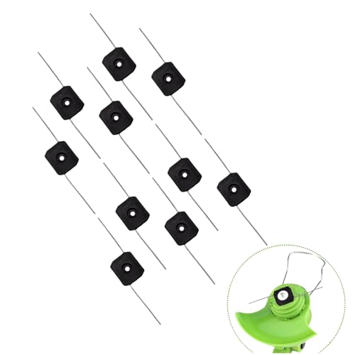 10pcs Black Replacement String Blades for Cordless Weed Wacker, Electric Weed Cordless Eater Battery Powered Brush Cutter String Blades Heads for Weed Trimmer hole String Trimmer Parts and Accessories