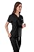 SUNME Women's Medical Scrub Tops - Ultra Soft, Easy Care, V-Neck Top Scrubs with 2 Pockets, 4-Way Stretch & Wrinkle Resistant Black