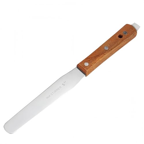 FIRETIDE - Gerader Schaber, 12,7 cm, Siebdruck-Tintenspatel, Edelstahlmesser mit Holzgriff, glatter und ergonomischer Holzgriff, Siebdruckzubehör