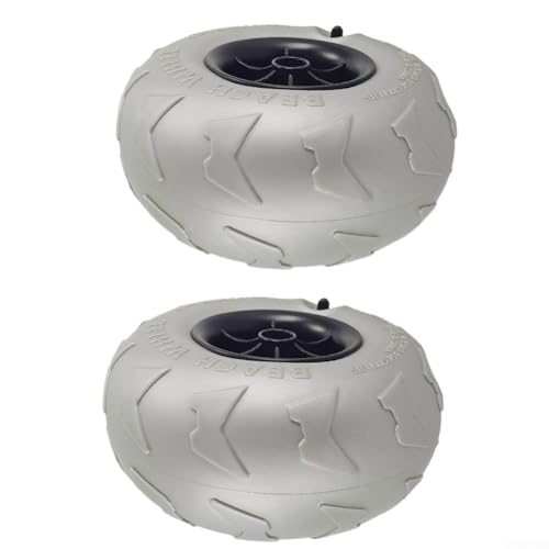 Lot de 2 roues de rechange pour ballons de plage, 205 x 115 mm, pour kayak, chariot, chariot, pneus gonflables en PVC pour plage, camping, transport