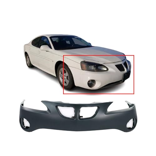 Image of Compatible with Pontiac Grand Prix 2004-2008 Front Bumper Cover | Primed, With Fog Light Holes, Without Parking Sensor Holes, Ready to Paint, OEM 12335942, GM1000698