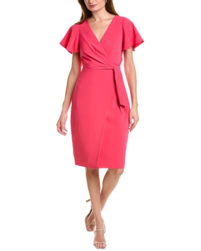 Flutter Sleeve Mock Wrap Dress by Elie Tahari at Amazon Women's Clothing  store