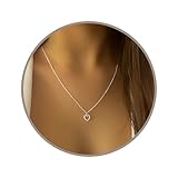 Annika Bella Heart Necklace for Women, Dainty Sterling Silver Jewelry, Cubic Zirconia Framed Heart Charm, Delicate Simulated Diamonds Necklace, Gift for Her (CZ Frame)