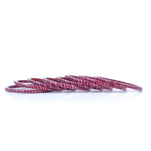 Image of Lac Bangle Set For Women and Girls | Jaipuri Lakh Lehariya Chudi Set | Rajasthani Traditional Chuda |Set of 8