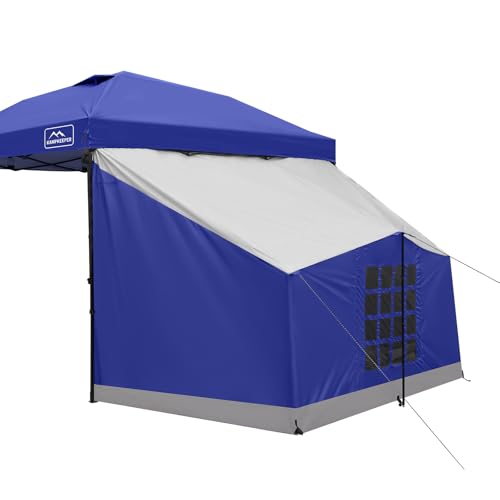 KAMPKEEPER Side Tent for 10 x 10 ft Pop Up Canopy, Easy Setup Gazebo Attachment, Camping Tent Blue (Canopy and Bracket NOT Included)