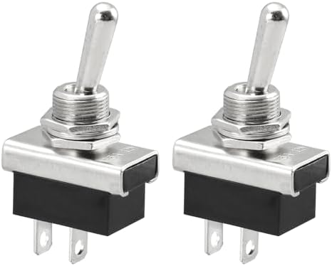 Heschen Metal Toggle switch Flick Flip, KN3D-101, 12V 25A, On/Off, 2 Positon, 2 Pin, For Car Dash Light (2)