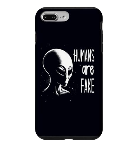 Humans Are Fake Funny SCI-FI �G�C���A�� ���[���A �n���E�B���R�X�`���[�� �X�}�z�P�[�X iPhone 7 Plus/8 Plus �p