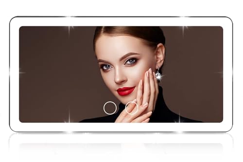 Image of Car Sun Visor Vanity Mirror,Big Led Mirror with 3 Light Modes & 80 LEDs,Rechargeable Makeup Mirror - Dimmable Touch Control, Light Up Universal Fit (Car Vanity)