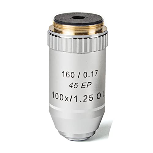 Microscope 4X 10X 40X 100X 160/0.17 Achromatic Objective Lens for Biological Microscope(100X)